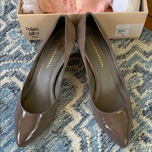 Loeffler Randall patent/suede wedge - Risa